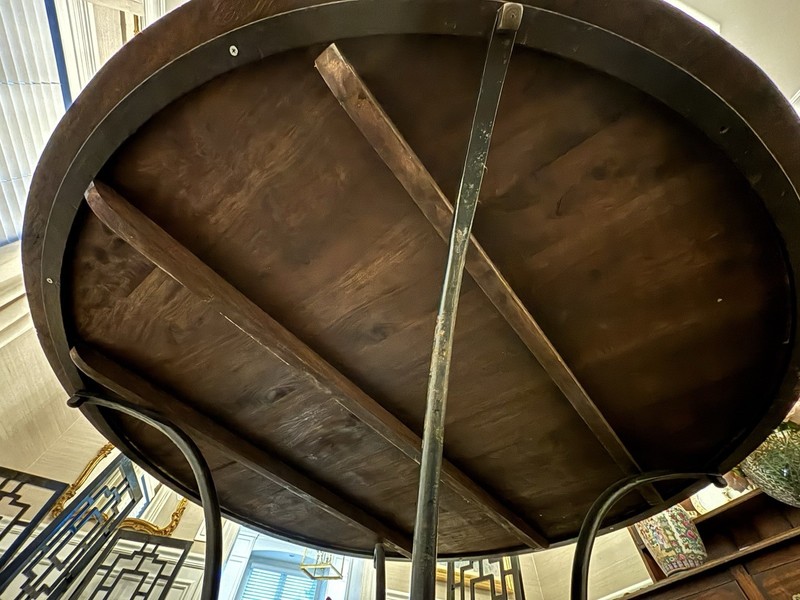 Vintage Heavy Iron & Mahogany Round Dining Table - *Free shipping gallery