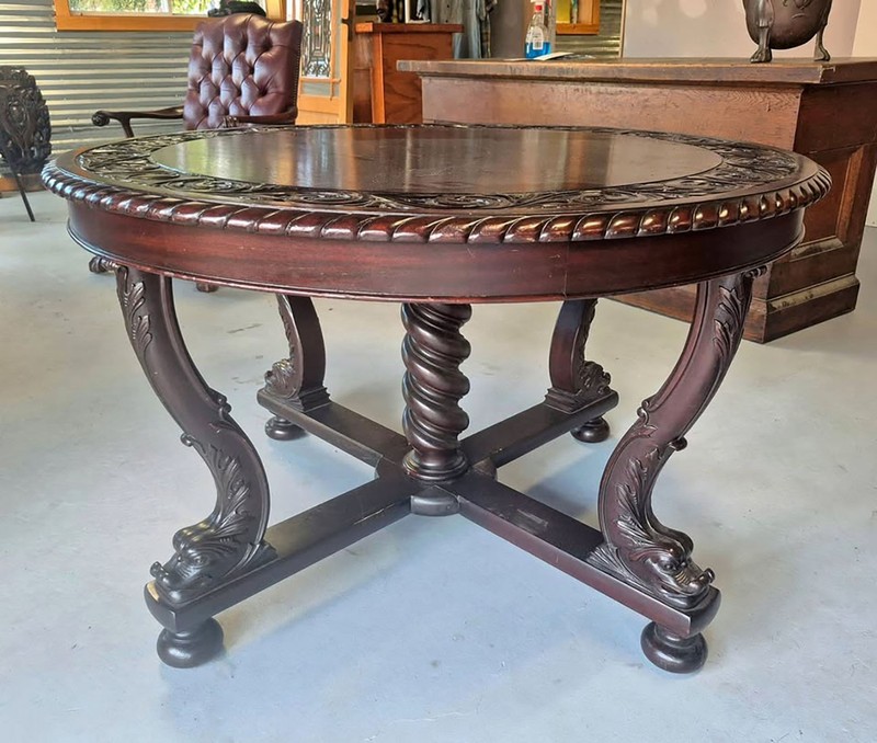 VICTORIAN HORNER STYLE DOLPHIN CENTER TABLE