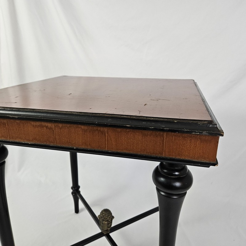 Vintage Bombay Regency Style End Table Two Tone Ebonized gallery