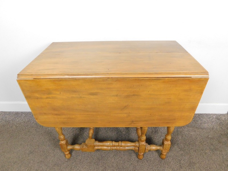 Antique Elm Finish 40s Jacobean Turned Gate Leg Drop Side Ext Dining Table SHIPS gallery