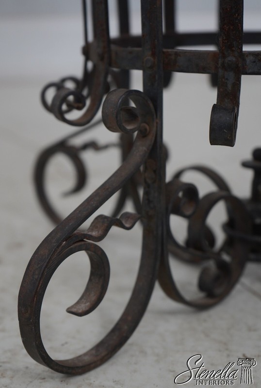 L64725: Marble Top Round Iron Base Lamp Table gallery