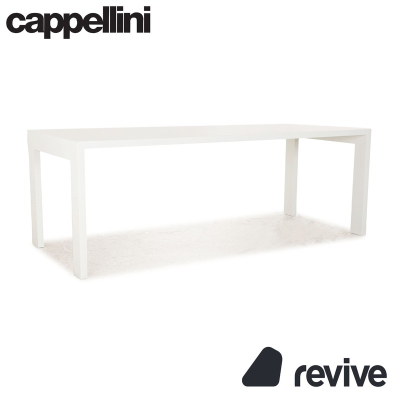 Cappellini Gamma Wood Dining Table White by Jasper Morrison 209 x 89 x 75 cm