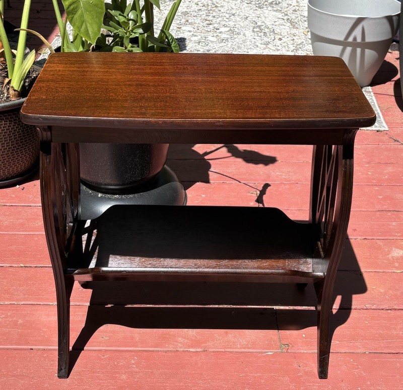 Vintage Art Deco Brandt Mahogany End Table Magazine Book Rack Arts & Crafts gallery