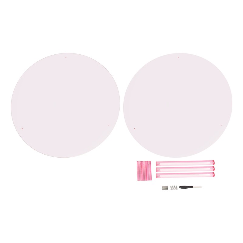 Modern Round Pink Acrylic Coffee Table, Modern Coffee Table, 2-tier Coffee Table gallery