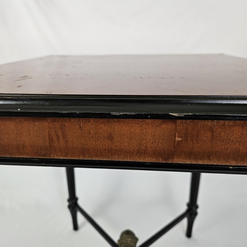 Vintage Bombay Regency Style End Table Two Tone Ebonized gallery