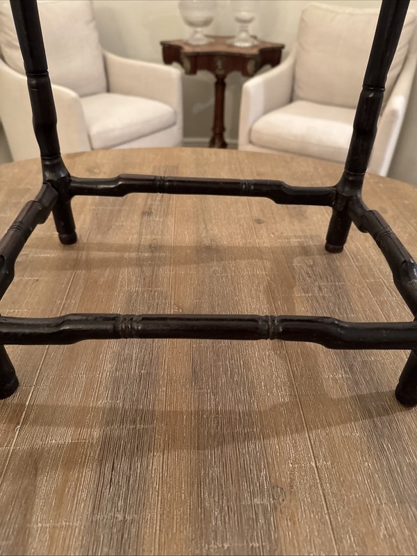 RARE Antique Asian Carved Rectangular Rosewood Plant Stand End Table 1800s gallery