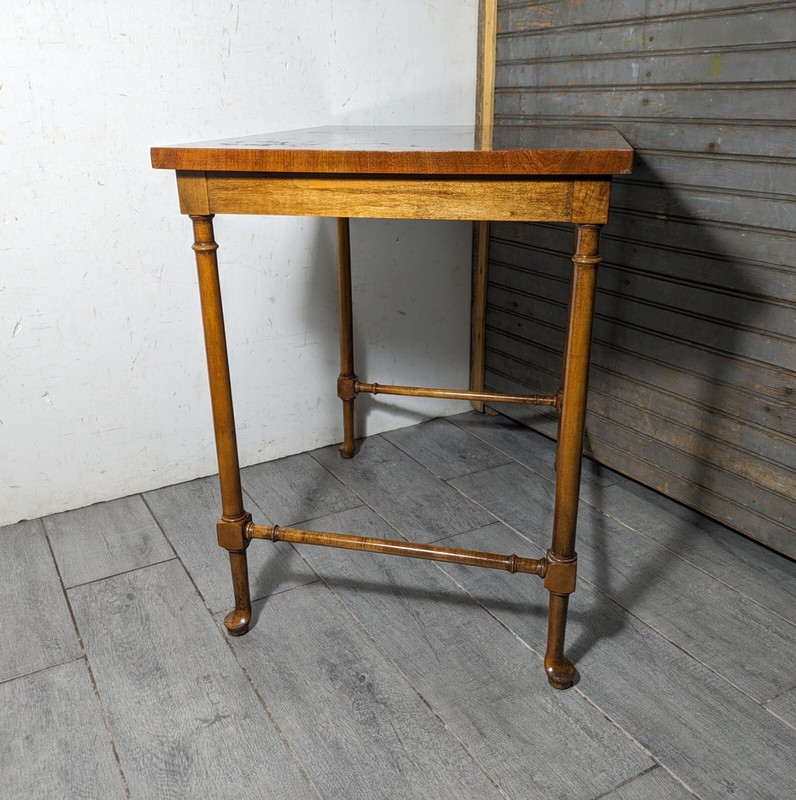 Vintage English Regency Chippendale Style Faux Bamboo Wood Nesting Side Table gallery