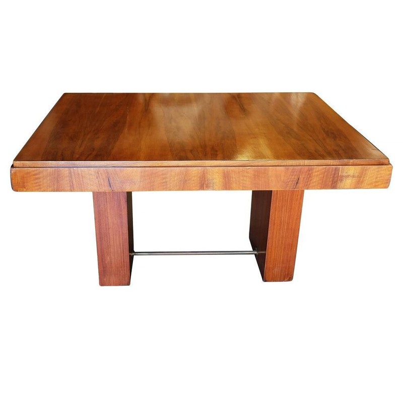 Art Deco Geometric Walnut Dining Table or Large DeskInspired by Charles Dudouyt gallery