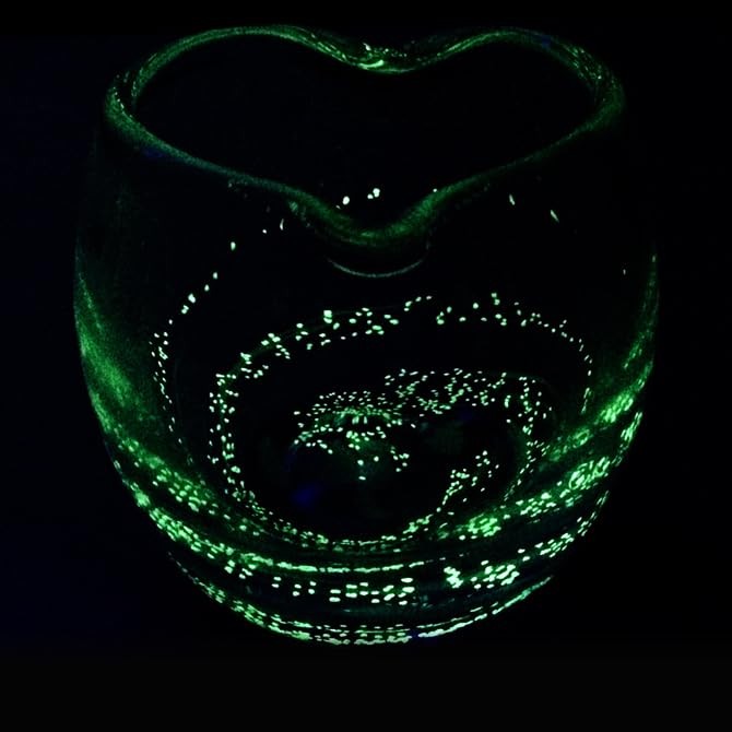 Ryukyu Glass Cold Tea Glass with Fluorite, Okinawa LOVE & STAR Heart Glass Japan gallery