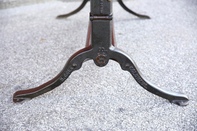 Antique Drafting Table Cast Iron industrial Easel Hand Crank H. Cole Columbus OH gallery