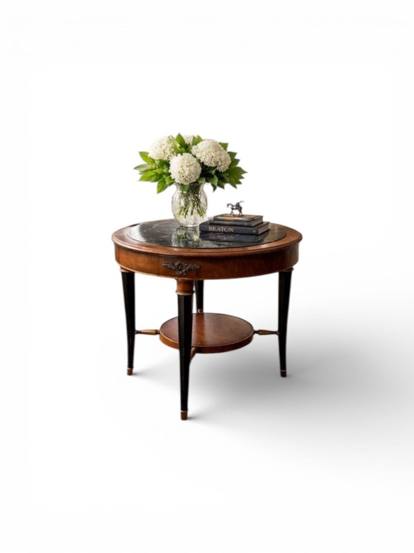 1920’s French Neoclassical Marble-Top Accent Table