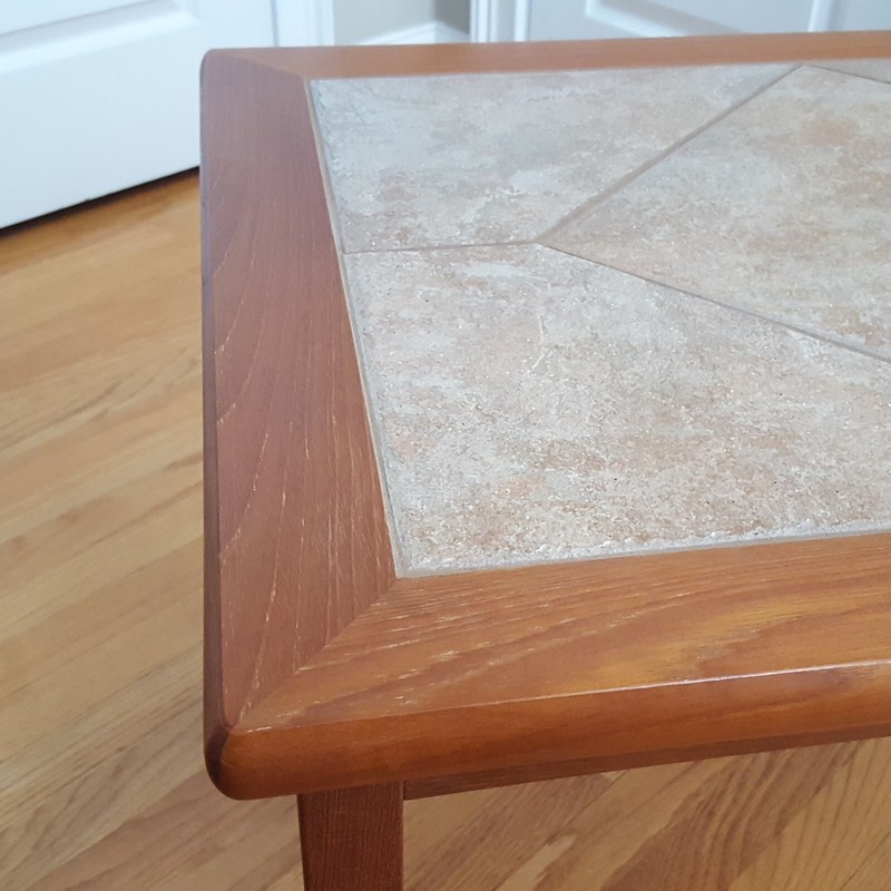 Vintage MCM Danish Teak/Tile Coffee/End Table Mobelfabrikken Toften Great Color! gallery