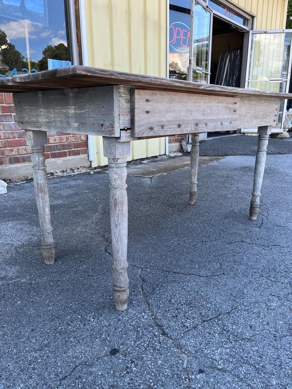 Rustic Primitive Farmhouse Table - Antique with Drawer gallery