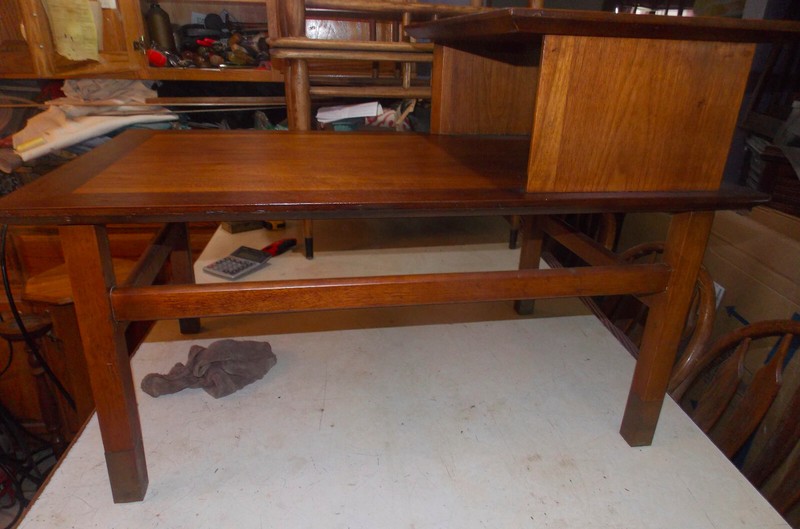 Walnut Mid Century Step End Table by Founders (SET-2)