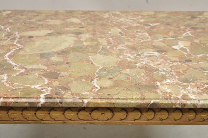 Vintage Italian Neoclassical Style Pink Rouge Marble Square Coffee Table gallery