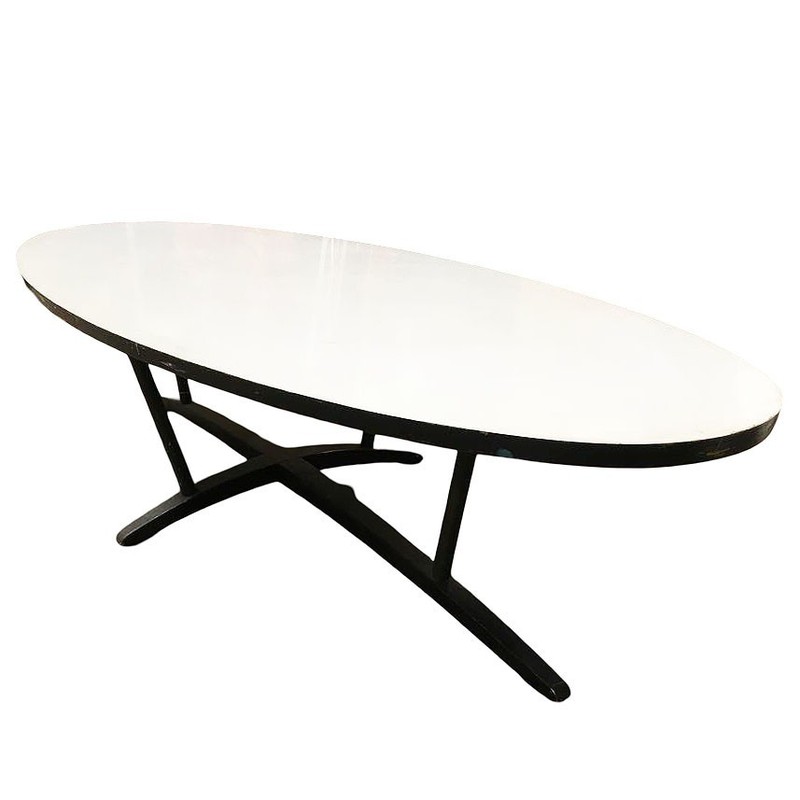 Large Mid-century 60″ John Keal Inspired Surfboard Coffee Table With Formica Top