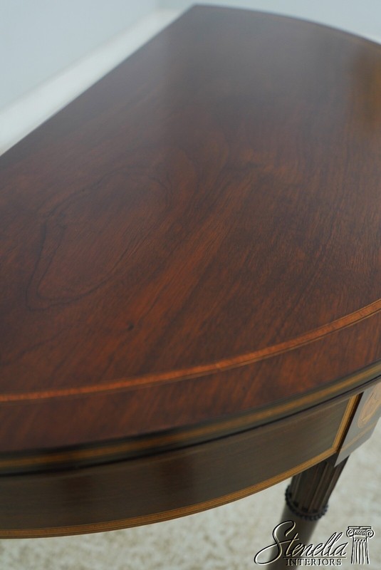 67692: Antique Sheraton Bench Made Inlaid Mahogany Games Table gallery