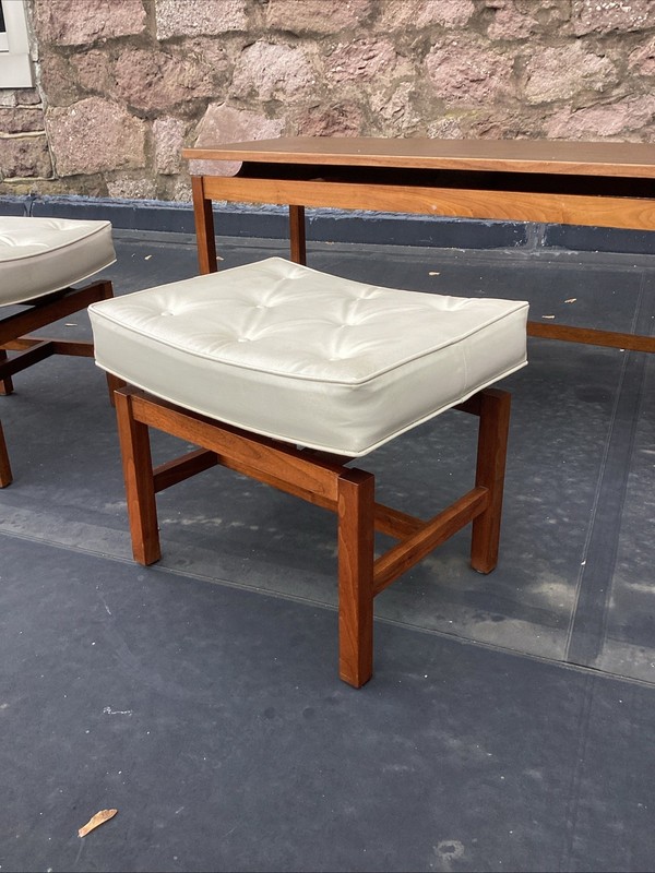 Mid-Century JENS RISOM for Lapine-Snyder Walnut Low Table w/ Matching Stools gallery