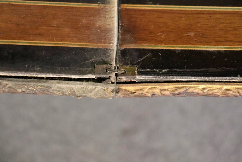 Superb Bronze Mounted Inlaid Walnut Ebonized French Games Table Circa 1870 gallery