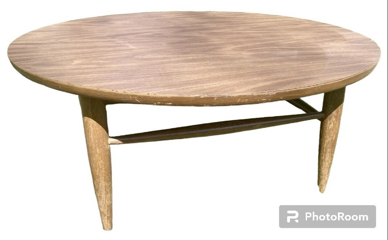 Vintage MCM Coffee Table Lane Mid Century Modern Walnut Cigar Legs Retro Decor
