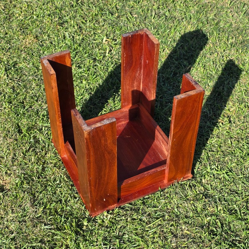 Vintage Solid Mahogany Cube Side Table/Stool -Minimalist Modern Design 16" x 16" gallery