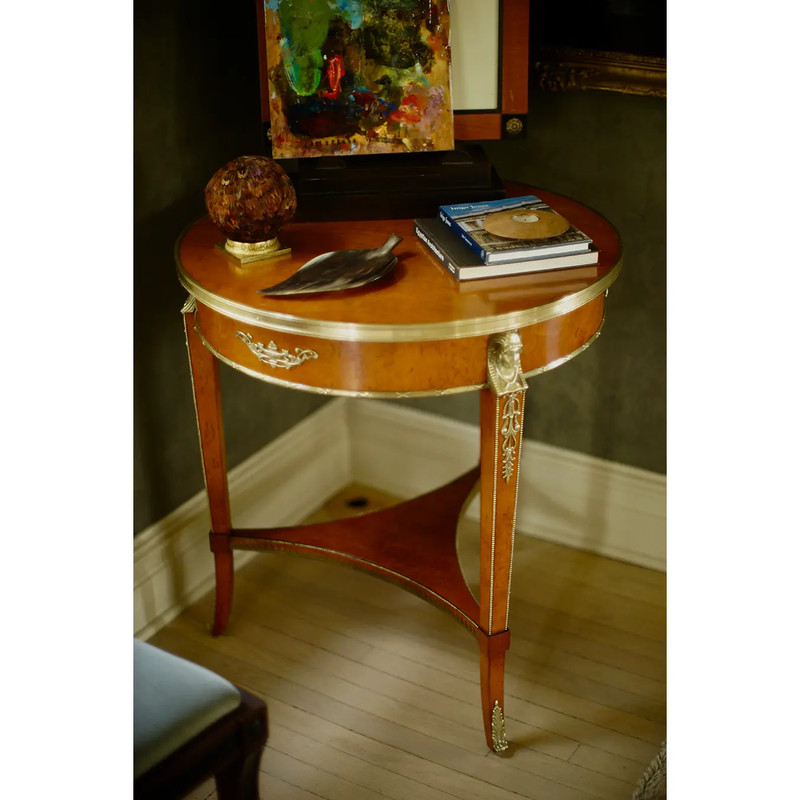 Swedish Round Neoclassic Guéridon Table in Karelian Birch (Biedermeier) gallery
