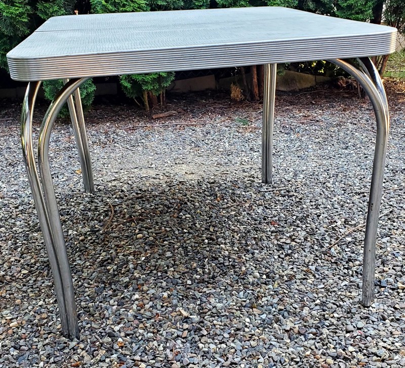 Vintage Retro Formica 1950's Dinette Table Aluminum Edge 47"x35"x29" gallery