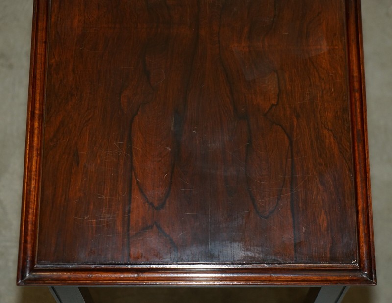 LUXURY PAIR OF SMALL MID CENTURY MODERN ROSEWOOD SIDE END LAMP WINE TABLES gallery