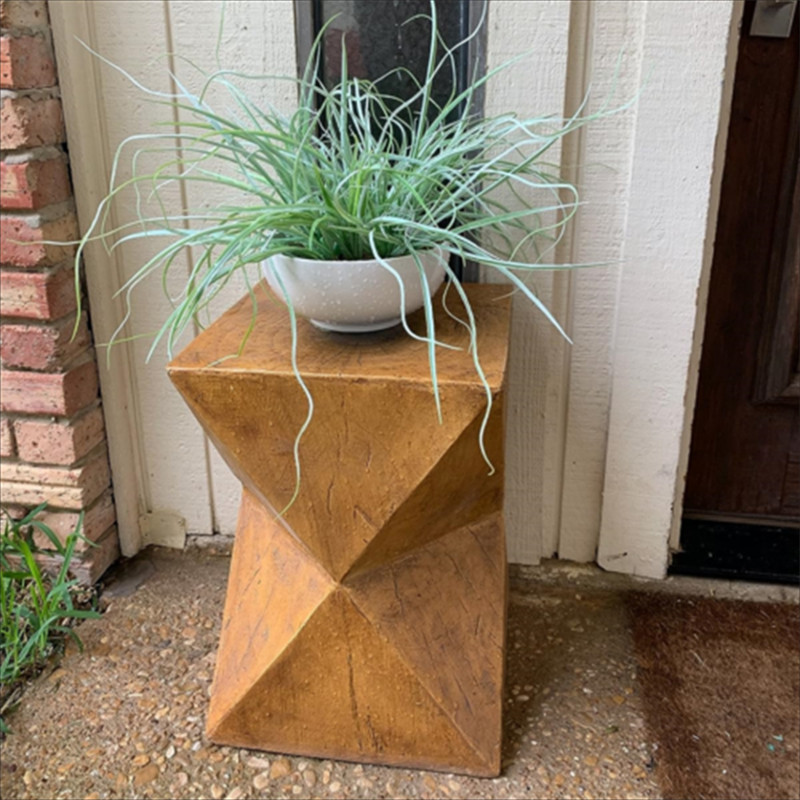 Outdoor Side Table Terrazzo End Table Garden Plant Holder Smooth Concrete Table gallery