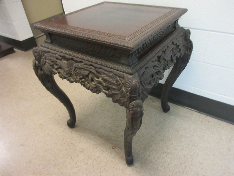 ORIENTAL TABLE STAND ORNATE ORIGINAL FINISH * TO RESTORE * Circa 1920-1940