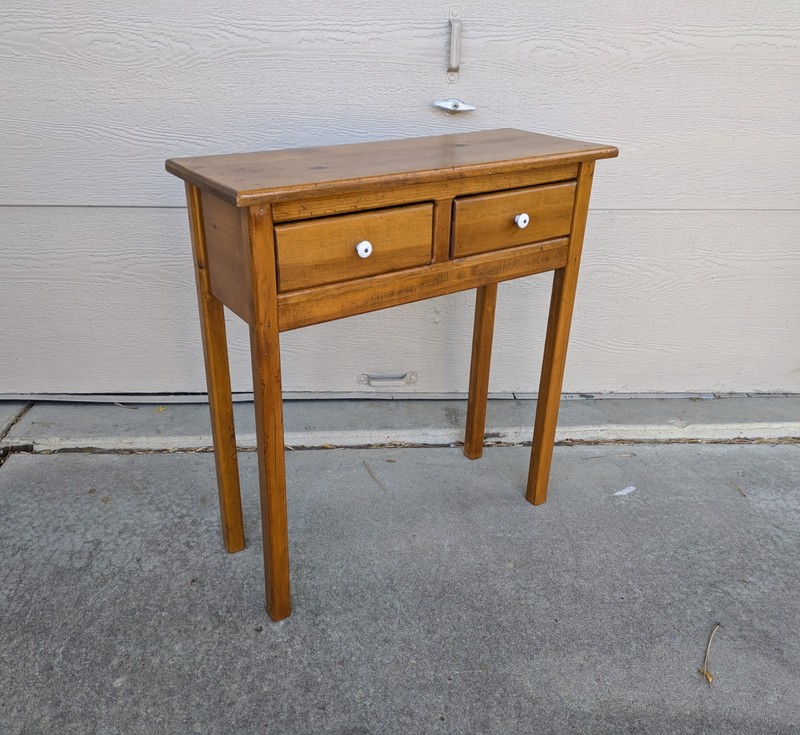 Vintage Rustic Farmhouse Country Shaker Style Wood Console Entry Hall Table W32
