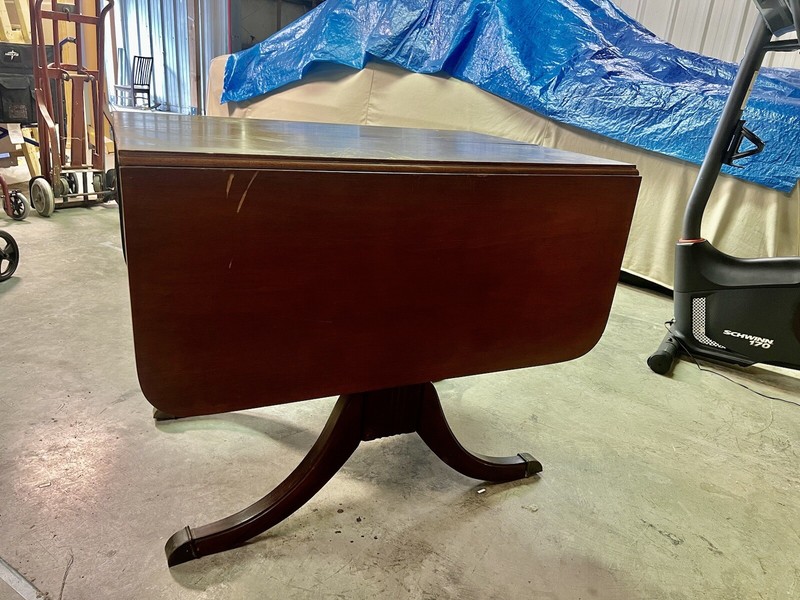 Vintage Mahogany Drop Leaf Duncan Phyfe Table 1929 Lexi chair 8/57 only made gallery