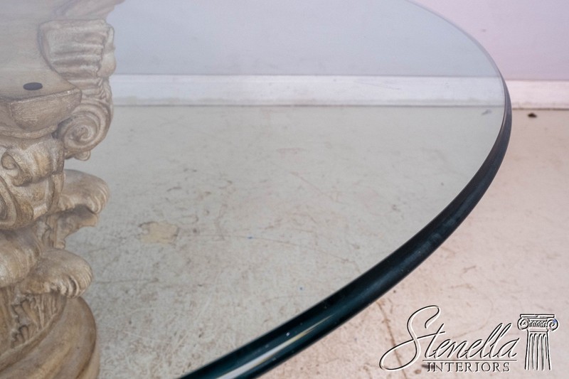 69656: Round Glass Top Column Base Dining Room Table gallery