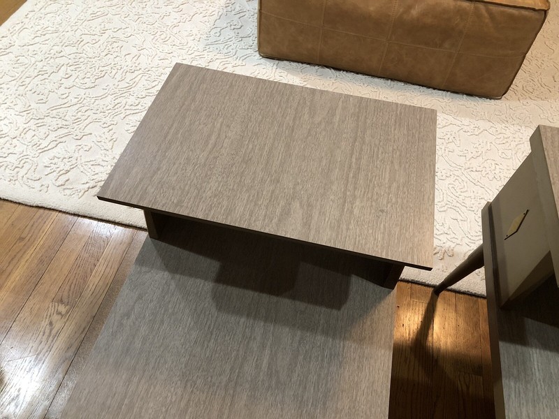 2 Mid Century Modern 2 Tier End Side Tables 1960's Formica Tops Atomic gallery
