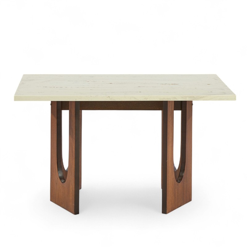 Harvey Probber Mid Century Walnut and Stone Side Table gallery