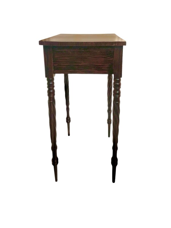 Side Table Vintage One Drawer Mahogany Wood with Spindle Leg and Brass Handle gallery