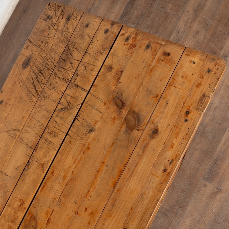 Late 19th Century Rustic Pine Work Table Console Island gallery