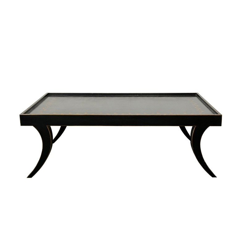 Vintage Black Slayed Legs Rectangular Low Coffee Table GB679