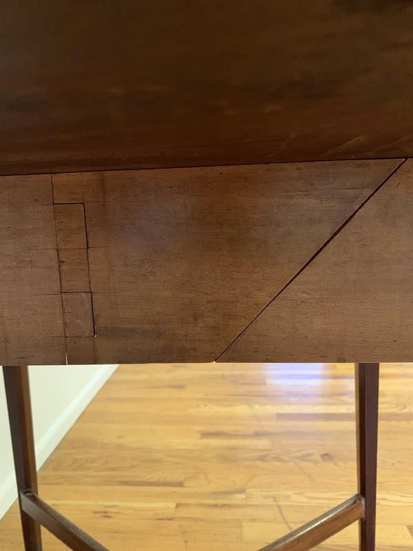 Handcrafted Federal Antique Drop-Leaf Wood Table Upstate New York American gallery