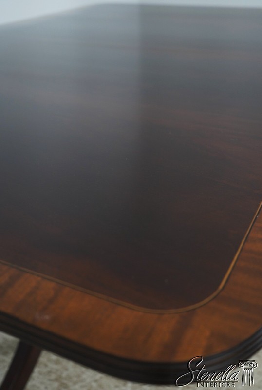 L60822: STICKLEY Regency Style Mahogany Double Pedestal Dining Table gallery