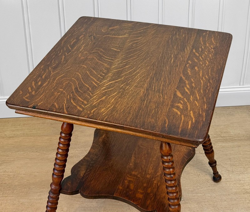 Antique Victorian Quartersawn Oak Square Parlor Table gallery