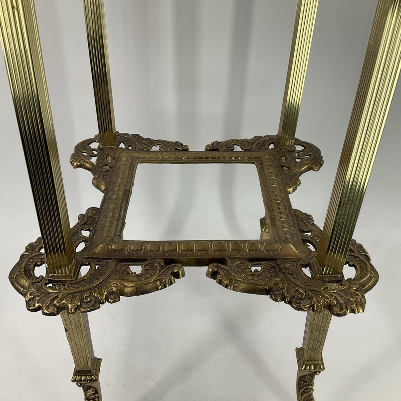 Vintage Brass Neoclassical Accent Table Hollywood Regency Ornate 26” Tall x 13" gallery