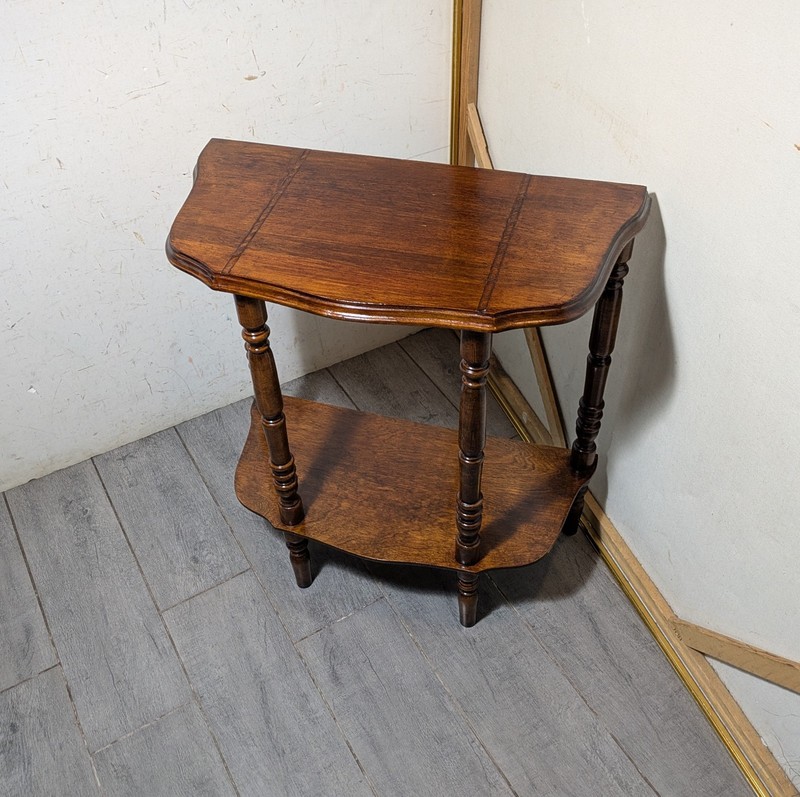 Vintage Demilune Half Moon Console Entry Table Turned Spindle Legs Federal K46