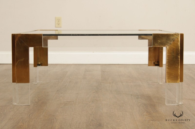 Contemporary Style Square Glass Lucite Square Coffee Table gallery