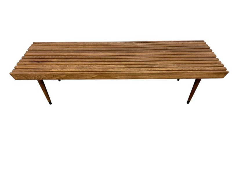 Mid-Century Modern Walnut Slatted Coffee Table gallery
