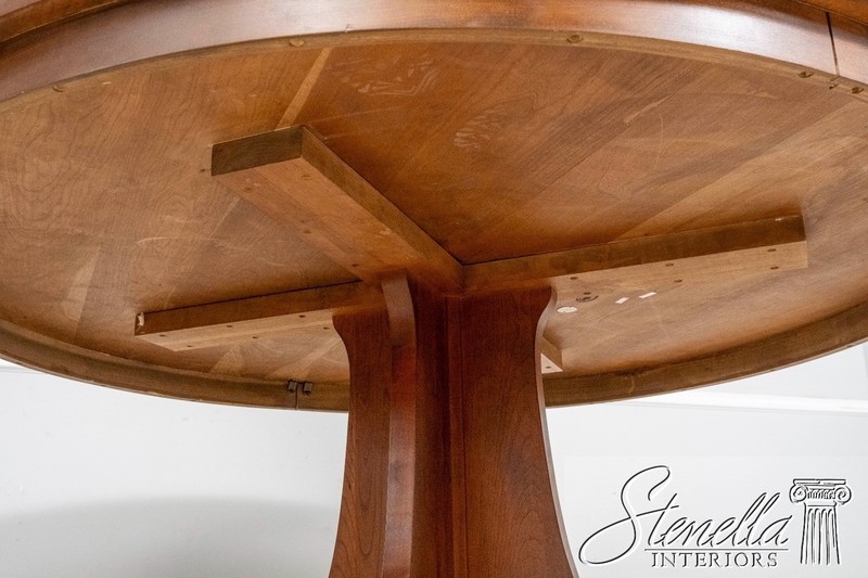 69956: STICKLEY Mission Cherry Pedestal Large Round Dining Table gallery