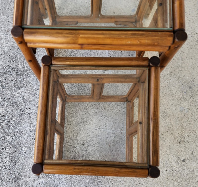 Franco Albini Style Bamboo Nesting Tables gallery