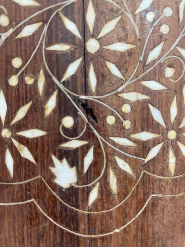 Vintage Anglo-Indian Bone Inlay Rosewood Panel - Decorative Table Top / Wall Art gallery