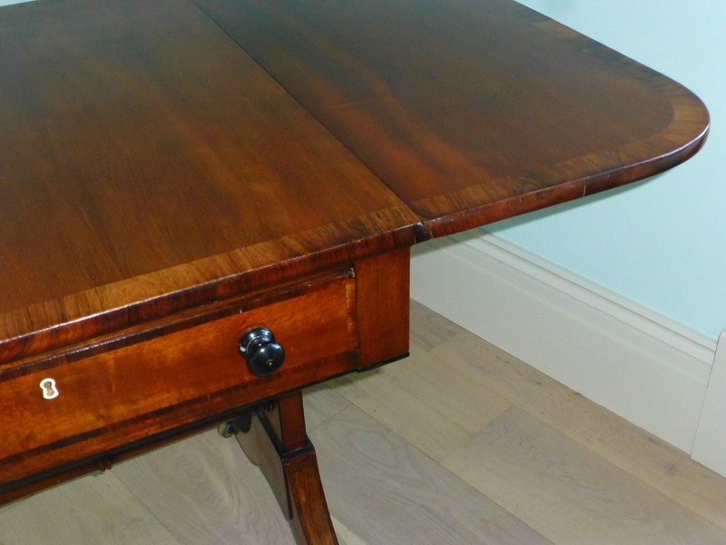 Antique Regency Georgian Mahogany Inlaid Sofa Side Hall Centre lamp Table C1815 gallery