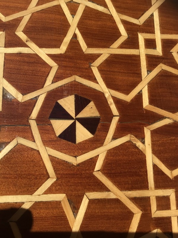 Unique Moorish Style Cedar side table with Intricate Inlay gallery